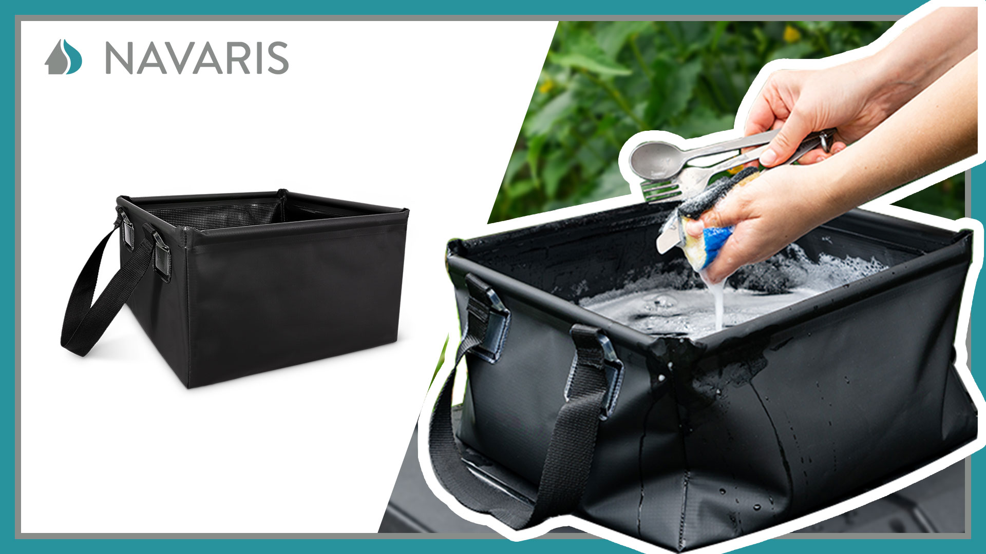 Navaris Seau Pliant En PVC 15L - Bassine D'Eau Portable Pour Camping, Plage Et Jardin