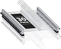 Vista 9 de Paquete de 12 perchas para pantalones con clips para mujer, perchas de metal resistente para ropa para armario, ahorro de espacio, antideslizante
