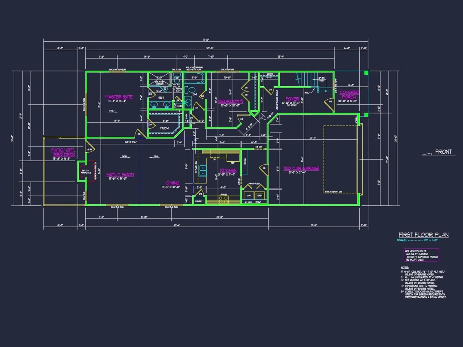 20-1062 HOUSE PLAN - Traditional Craftsman House Plan with Spacious Floor Designs