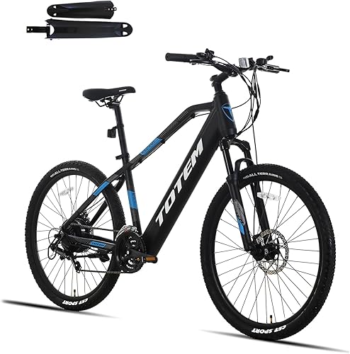 Totem Volcano - Bicicleta eléctrica para adultos de 27.5 pulgadas, motor potente de 500 W, Ebike 48 V 11.6 Ah batería de litio integrada extraíble,