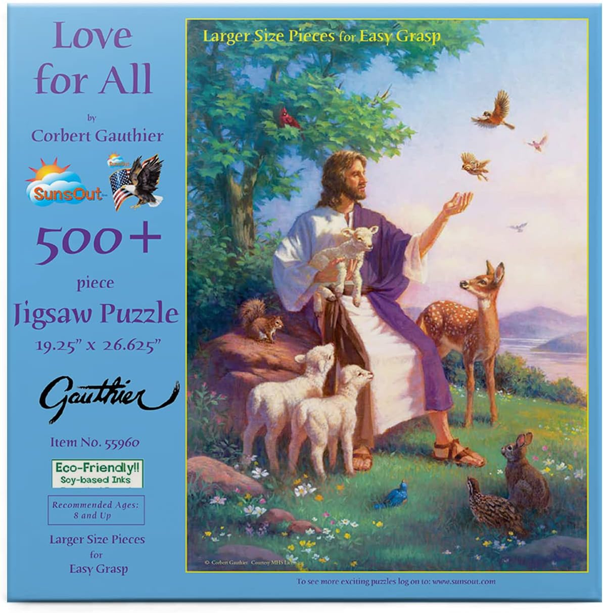 SUNSOUT INC - Love for All - 500 pc Large Pieces Jigsaw Puzzle by Artist: Corbert Gauthier - Finished Size 19.25" x 26.625" - MPN# 55960