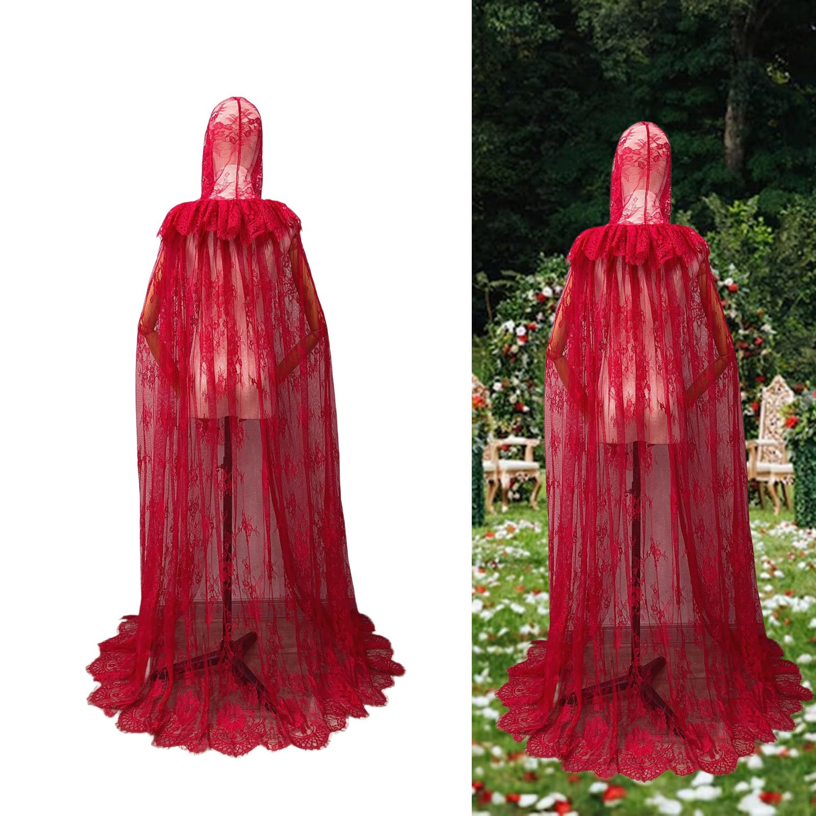 Tradizionale abito da sposa ricamato in nero bianco e rosso versatile abbigliamento formale accessorio nero sera partito mantello