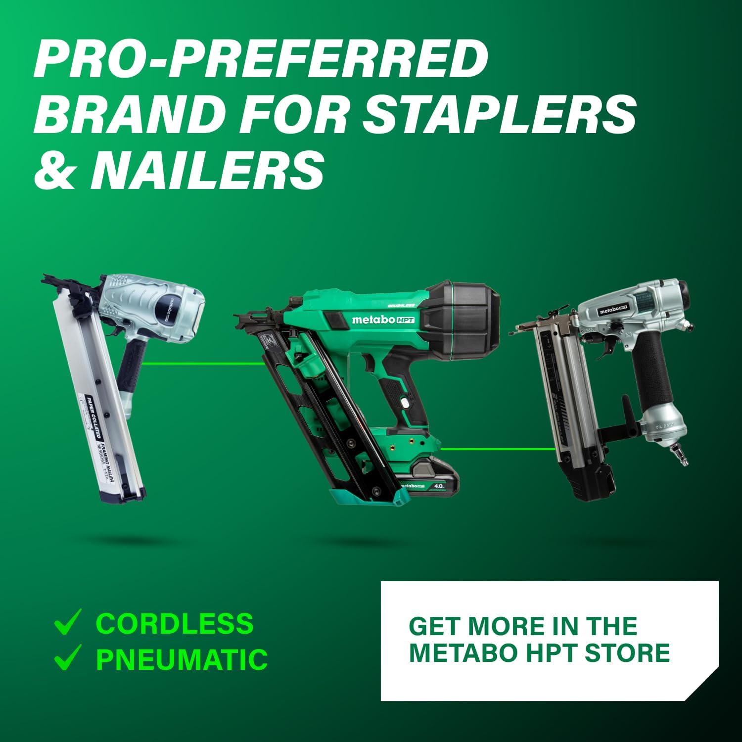 Metabo HPT 18V MultiVolt Cordless 30° Paper Tape Framing Nailer Kit, 3-1/2" Framing Nailer, Power Tool with 4.0Ah Lithium Ion Battery, Drives 2" to 3-1/2" Nails, Powerful Brushless Motor, NR1890DCA - Image 11