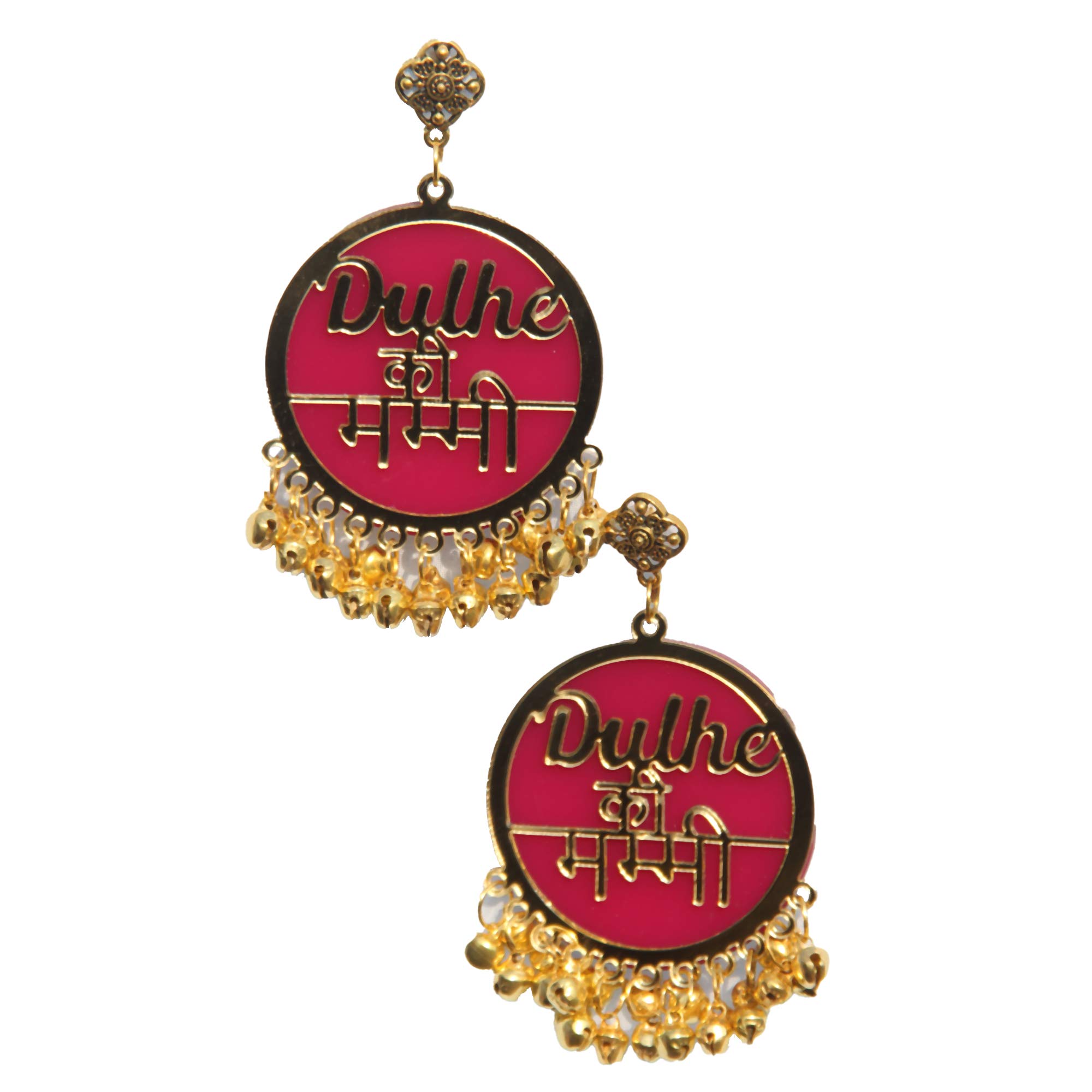 RN Collection Acrylic Dulhe Ki Mummy Earrings For Women & Girls. (Pink & Gold) (B091Q8Q5HL) Amazon Price History, Amazon Price Tracker