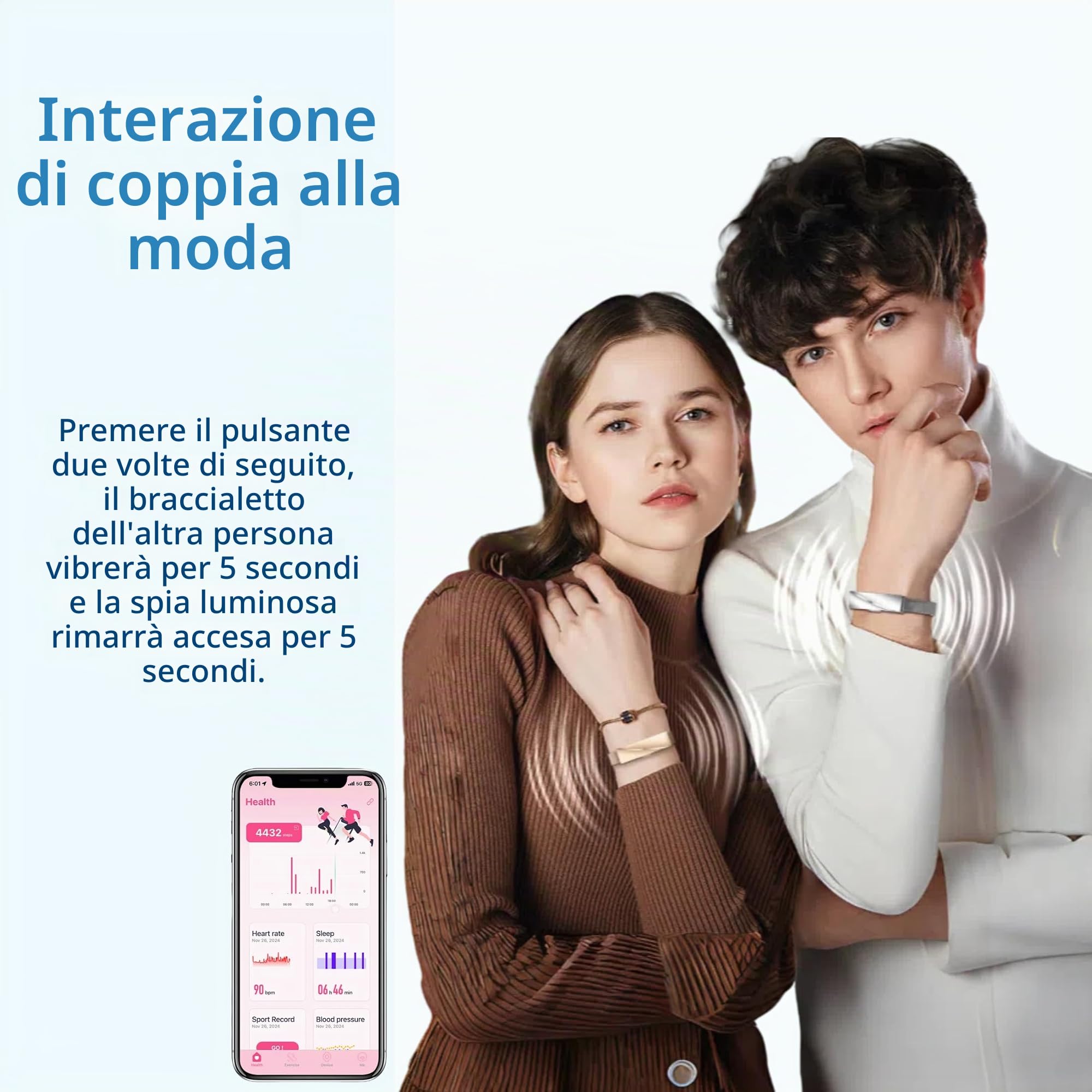 Contapassi Polso Donna, Braccialetto Sportivo 22g Ultraleggero Salute Senza Schermo, Smart Band Monitoraggio Cardiaco 24h, 170+ Modalità Sportive, 40 Giorni Batteria Smartwatch Donna Piccolo