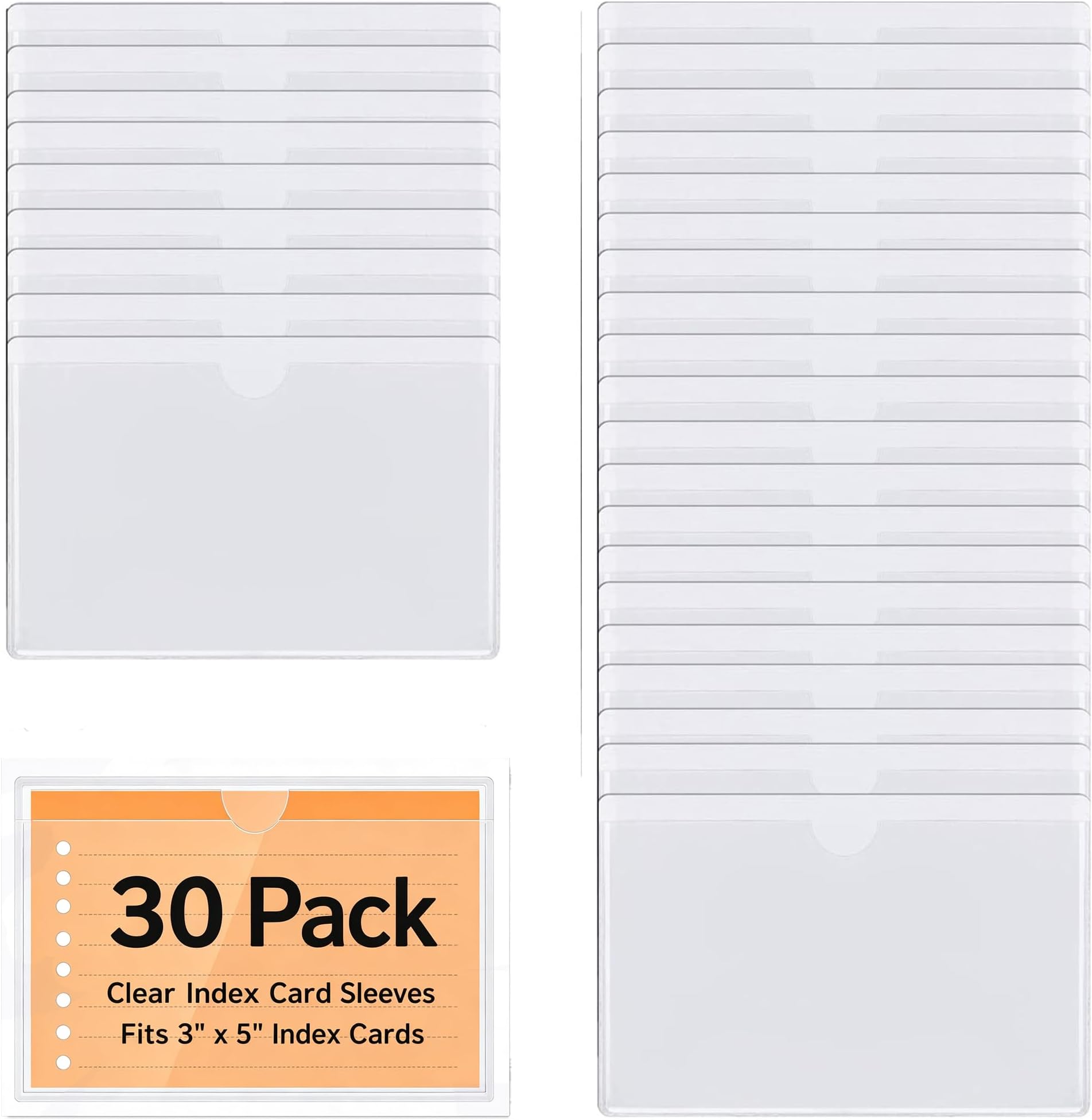 30pcs Self-Adhesive Business Card Protecror,Waterproof Clear Adhesive Label Pockets,Transparent Label Holder with White Card for Cabinet,Storage Bin,Supermarket,Bookself,Mailbox,Tag,Drawers