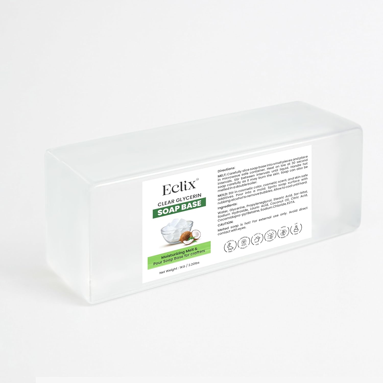 Eclix Ultra Clear Moisturizing Glycerin Transparent Soap Base |100% Natural Glycerin | SLS/SLES and Paraben Free | Ideal f... - Review, Price and Buying Guide