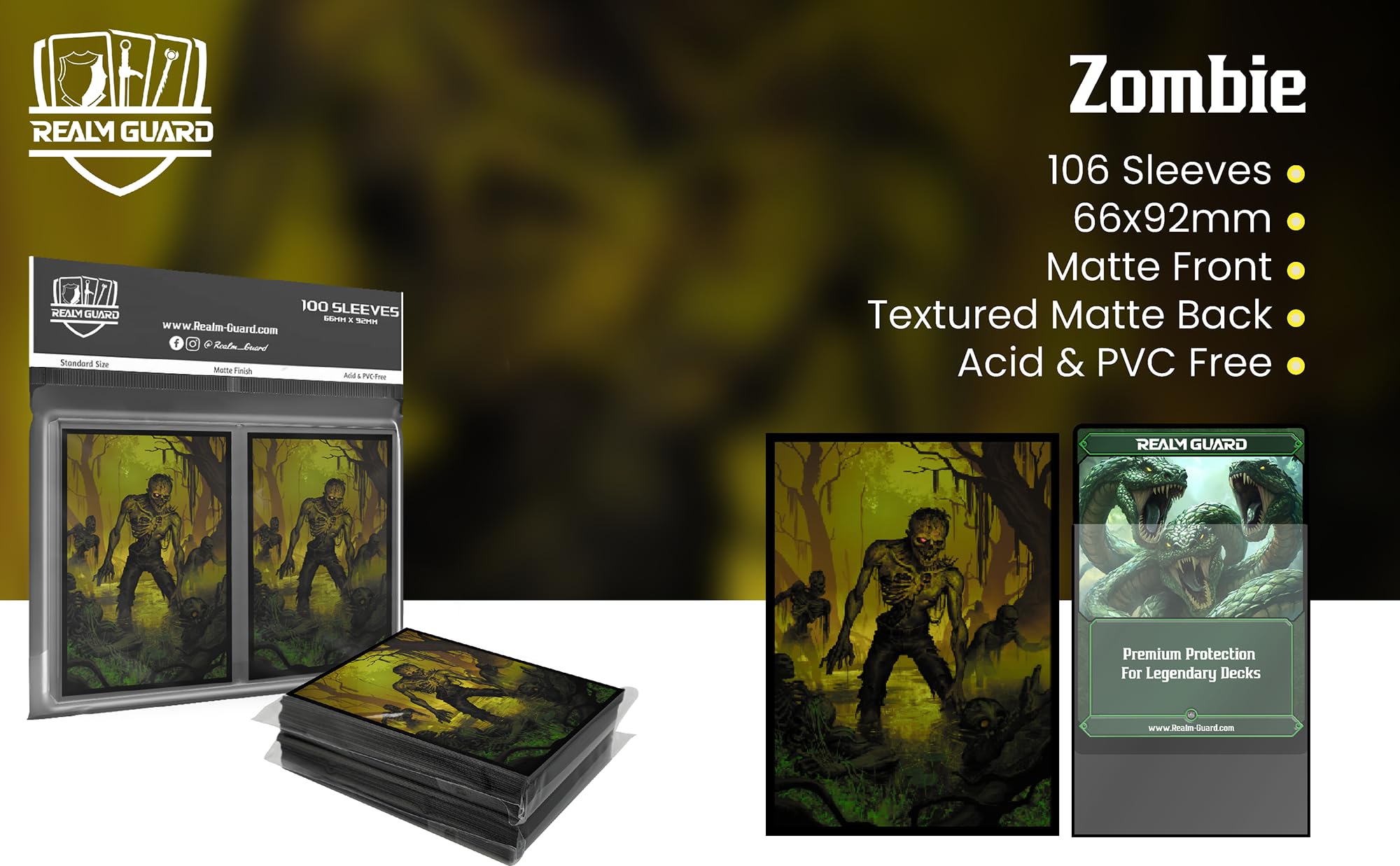Amazon.com: Realm Guard 100ct Textured Matte TCG/MTG Card Art Sleeves ( Zombie Swamp) : Toys & Games