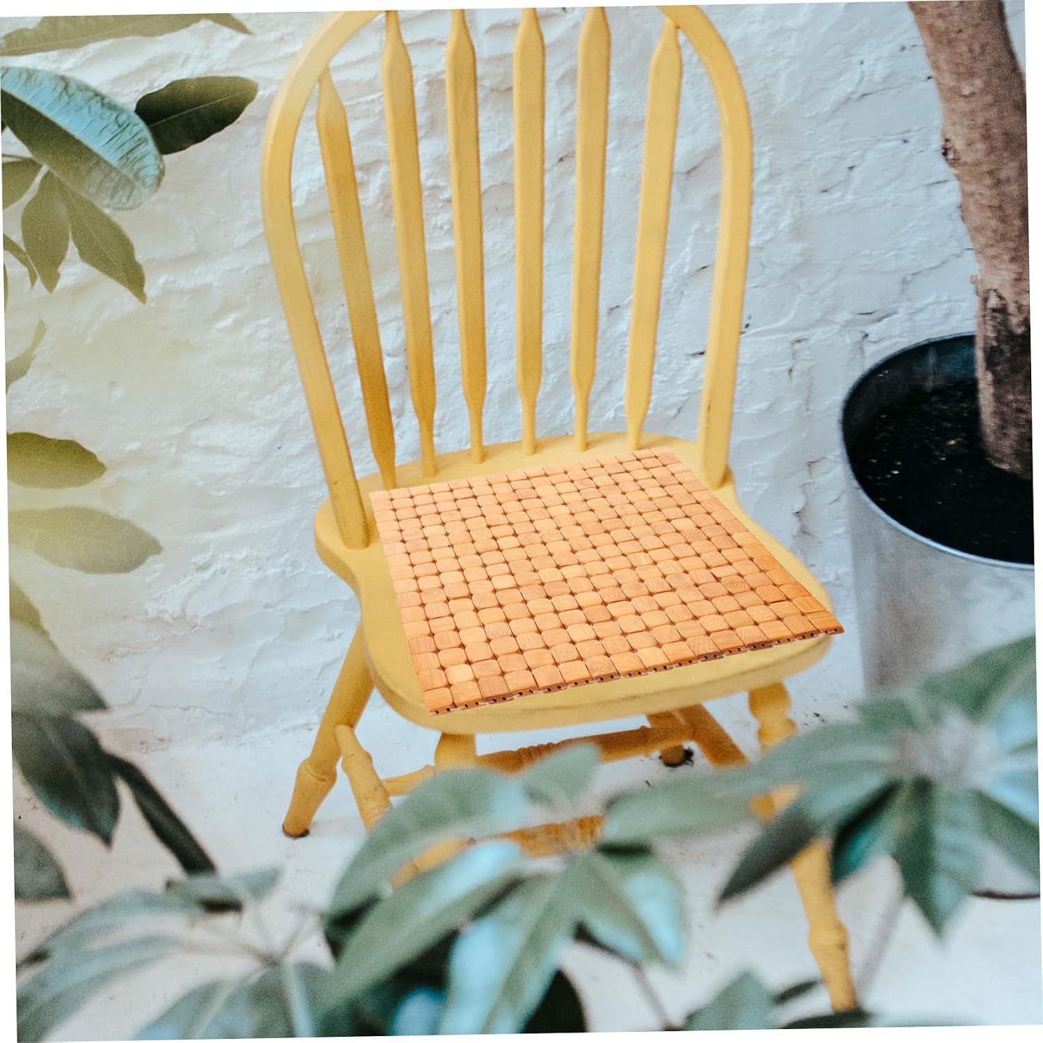 COLLBATH Bamboo Seat Cushion Cooling Pad for Dining Chair Outdoor Car Seat Breathable Portable