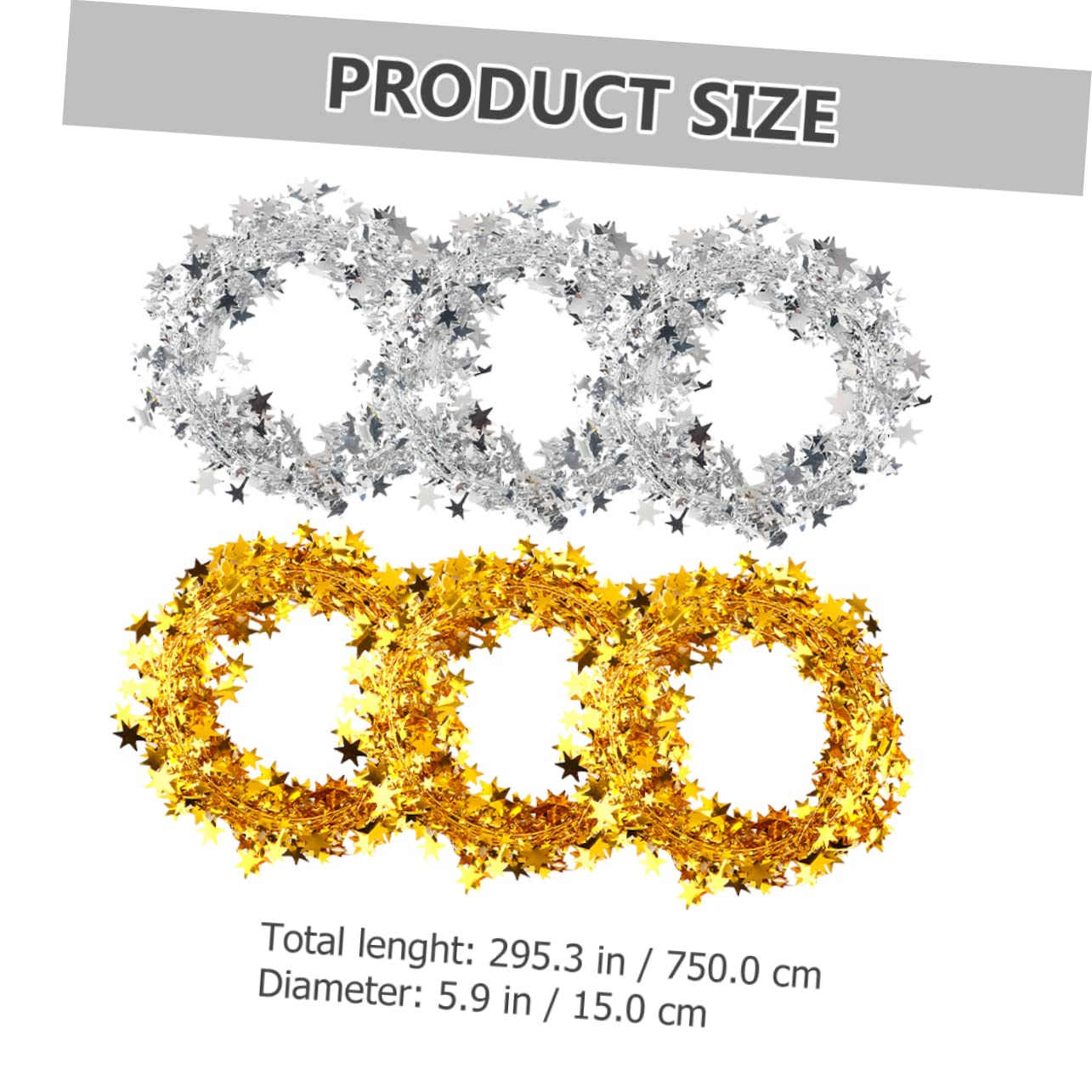 Cabilock 4 Set Ornamenti Da Appendere In Alto Ghirlanda Di Natale Illuminata Ghirlanda Di Glitter A Forma Di Stella Di Natale Ghirlanda Di Stelle Metalliche Decorazione Di Rete 6 pezzi * 4