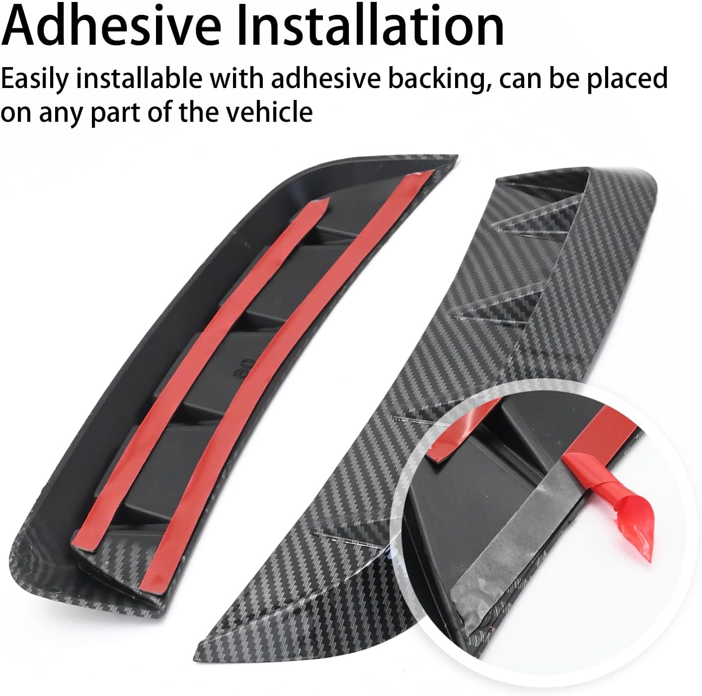 Pair of Carbon Fiber Color Matching Car Fender Universal Side Fender Decoration Auto Fender Cover Trim Scoop Air Flow Shark Gills Bumper Hood Louvers Carbon Fiber ABS Exterior