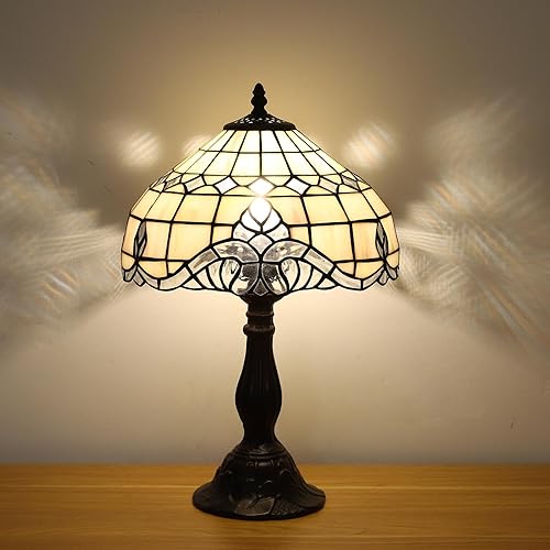 Miniatura 3 de Tiffany - Lámpara de mesa vintage, lámparas vintage barrocas rosadas, lámparas de mesita de noche para dormitorio, sala de estar, lámpara de