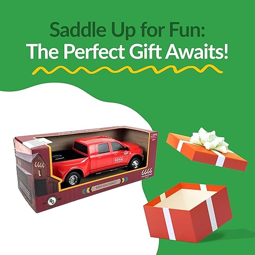 Miniatura 4 de Big Country Toys Realista Four Sixes Ranch Ram camión de juguete y remolque enganche, 6666 Ranch, juguetes de granja a escala 120 para niños de 3