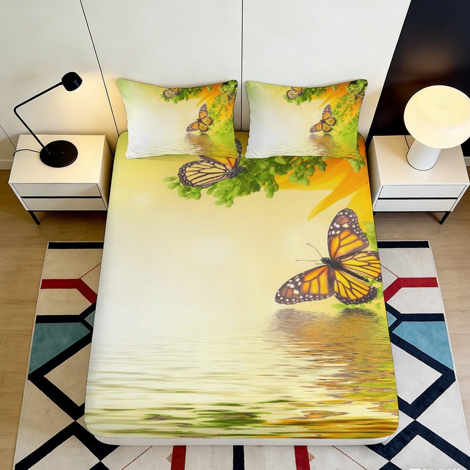 3D Printed French Bulldog Fitted Sheet Microfiber Elastic Hem Deep Pocket Bedroom Bedding Dog Mattress Fitted Cover Non-Slip Home 90x200x25cm