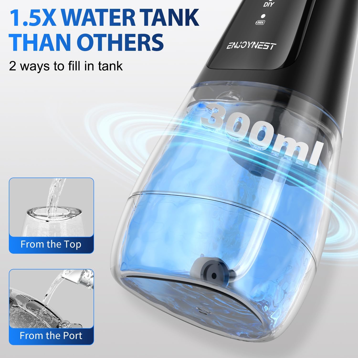 Electric Water Powered Earwax Removal Kit - 4 Pressure Modes - Safe Cleaning & Flushing Tool, Waterproof USB Rechargeable Ear Cleaner with Basin & 8 Replaceable Nozzles - IPX7