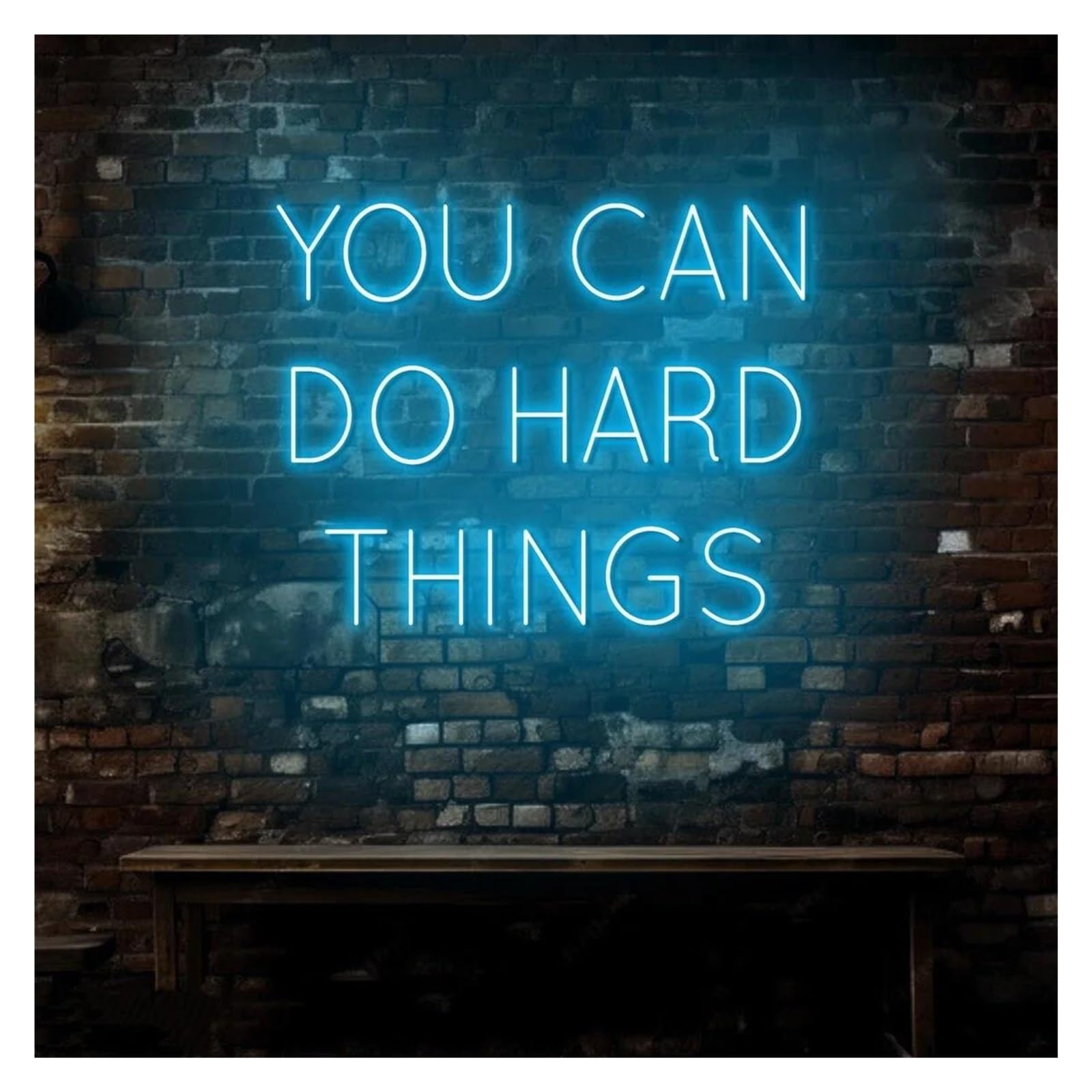 XENITE Luces Art Decoration Christmas Letrero De Neón You Can Do Hard Things Regulable, Para Gimnasio, Fitness, Sala De Estudio, Con Frase Motivacional, Decoración De Pared, 38cm