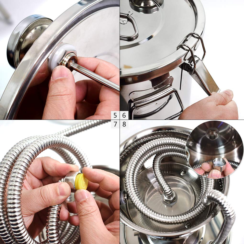 Kit de destilador de alcohol de 20 L Moonshine Still Home de acero inoxidable 304 para hacer vino con bomba