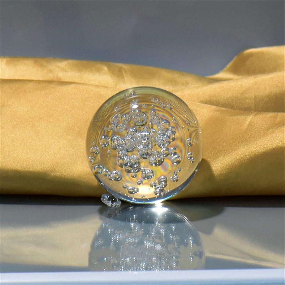 Crystal Glass marbles water fountain bubble ball feng shui decorative glass balls Home indoor water fountain Figurines (80mm)
