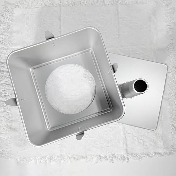 9.7 Inch Square Cake Pan, Non Stick Pound Cake Pan, Hollow Bottom with Inverted Mold Buckle, Square Mold for Pound and Sponge Cakes