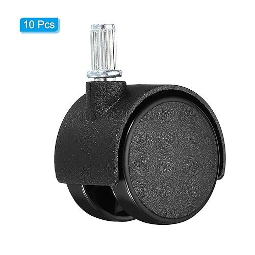 Miniatura 3 de PATIKIL Ruedas giratorias de vástago de 1.5 pulgadas, paquete de 10 ruedas giratorias de nailon de 360 grados para reemplazo de muebles de silla,