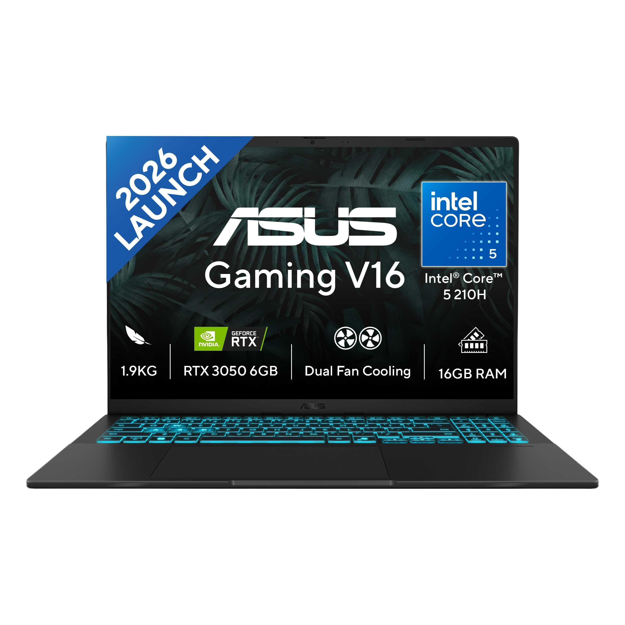 ASUS Gaming V16 (2026),Intel Core 5 210H (14th Gen),RTX 3050-6GB,16GB RAM(Upgradeable),512GB SSD,FHD+,16"(40 cm),144Hz,Win 11,M365 Basic(1Y),Office 24,Matte Black,1.95 Kg,V3607VJ-TK227WS,Gaming Laptop-image-44