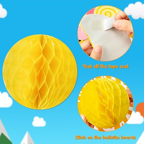 Miniatura 9 de BeYumi Juego de 88 tablones de anuncios cristianos con texto en inglés "We Bloom for Jesus" Rain or Shine, Spring Rainbow Sun Honeycomb Flowers