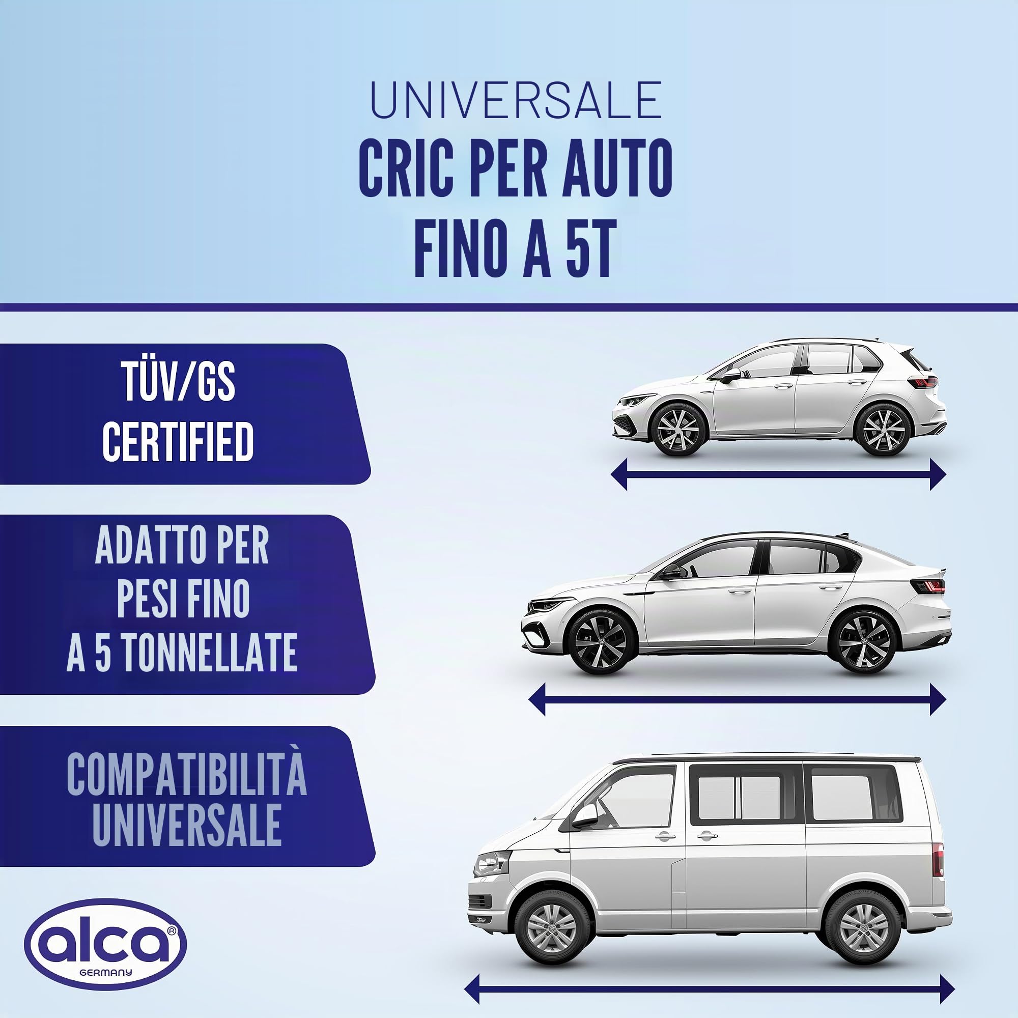 alca 432000 Cric Idraulico con Portata da 5 tonnellate