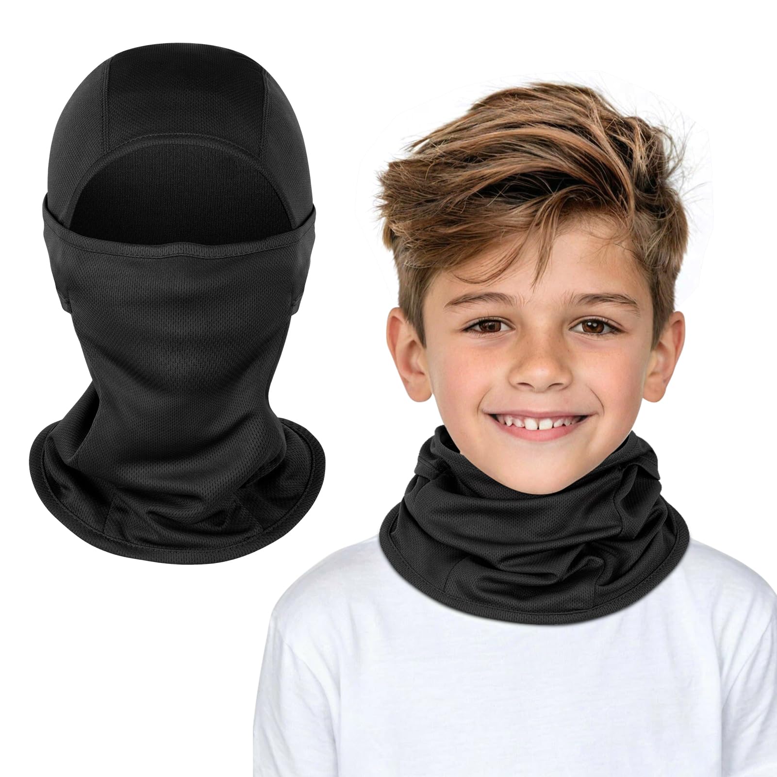 Kiiwah Kominiarka dla dzieci, wielofunkcyjna czapka rowerowa z osłoną na szyję, oddychająca maska balaclava dla chłopców i dziewcząt sporty na świeżym powietrzu wiosna, jesień, zima