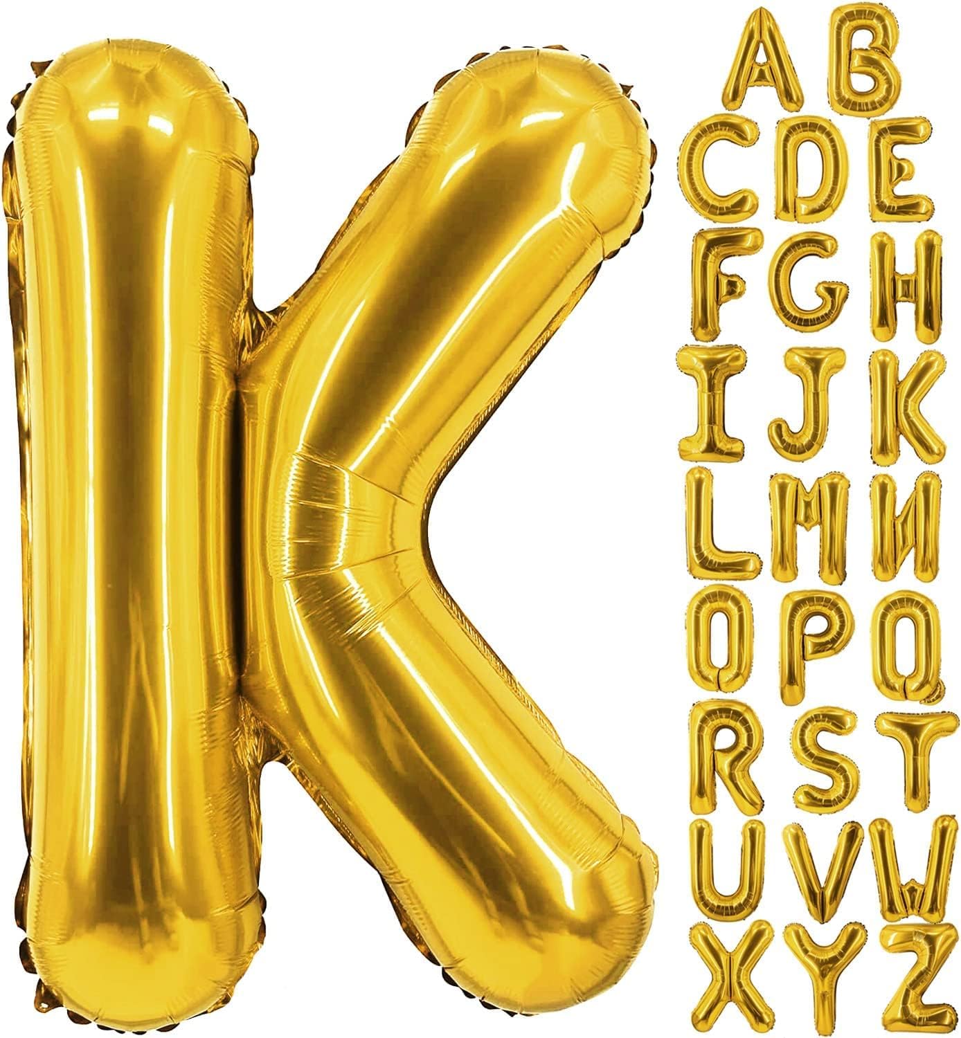 Letter K Balloons Helium Balloons,Foil Mylar Big for Birthday Party Anniversary Supplies Decorations,Gold,32 Inch, S229-KG