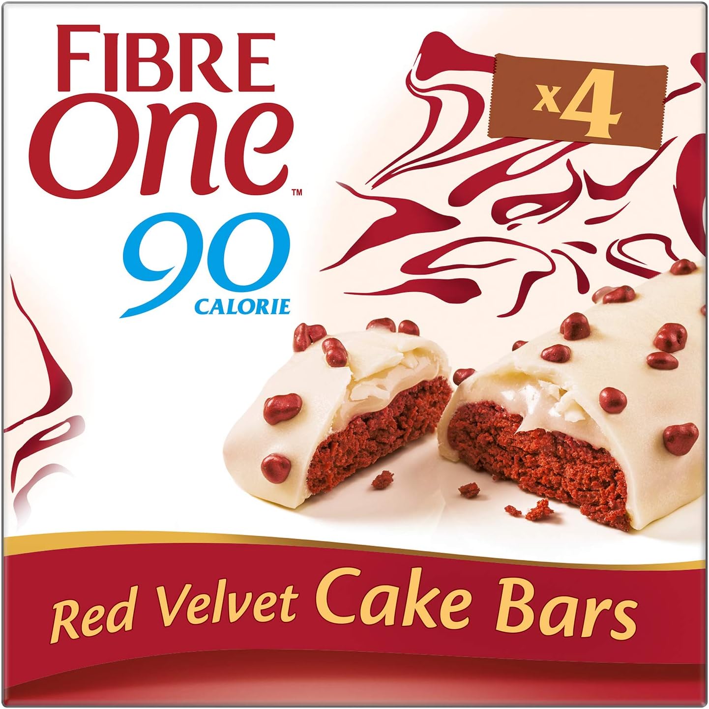 Fibre One 90 Calorie Red Velvet High Fibre Cake Bars 4 x 25g ...