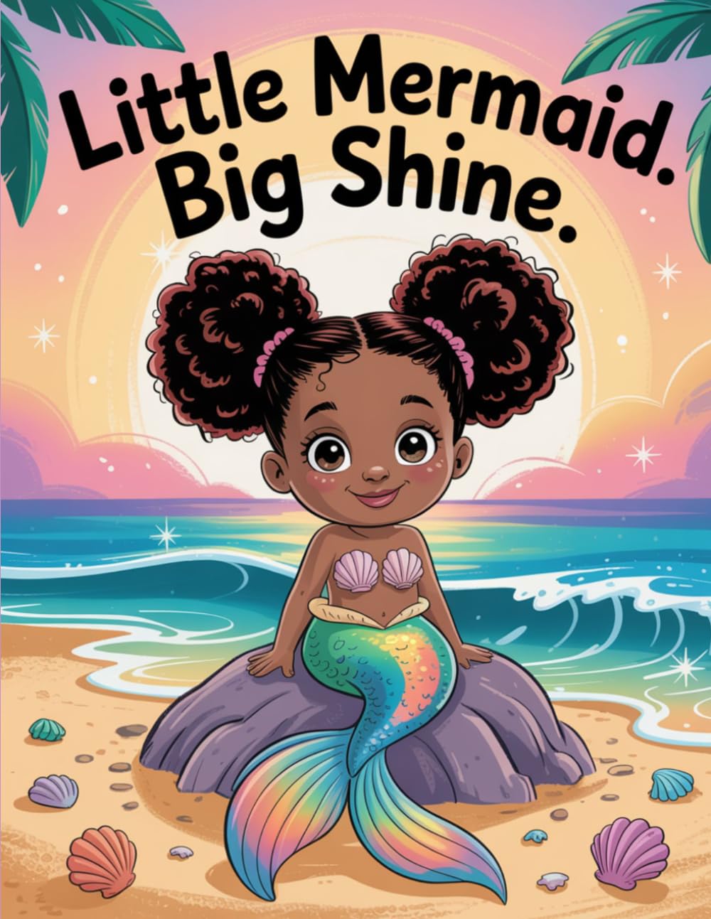 The Magical Melanin Mermaids: Cute and Magical Black Mermaids for Kids | Bold and Easy Ocean Coloring Pages for Ages 3–8