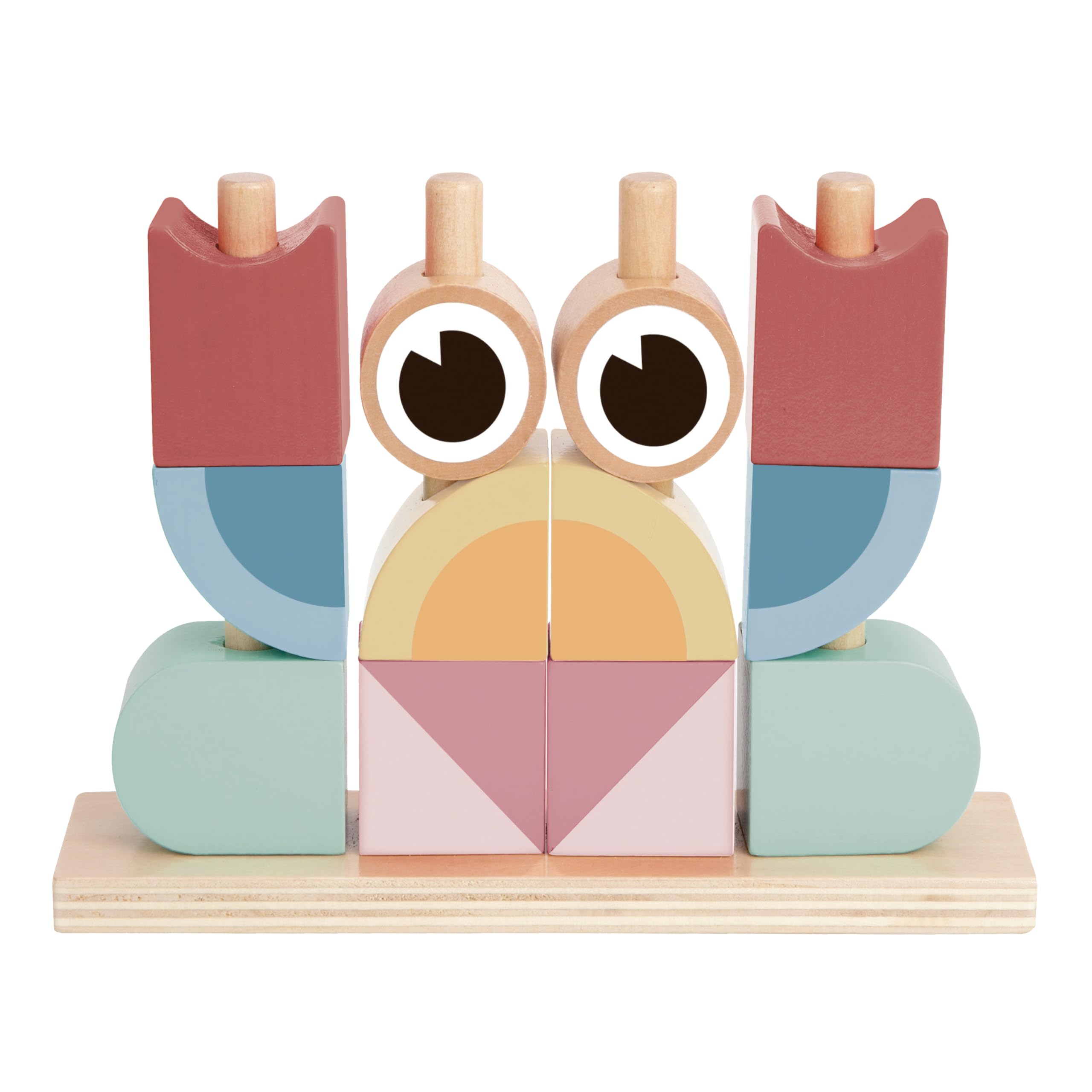 Tooky Toy Blocchi da costruzione Granchio in legno | Blocchetti da Costruzione - Per lo sviluppo della motricità fine e il gioco creativo | Giocattoli Montessori