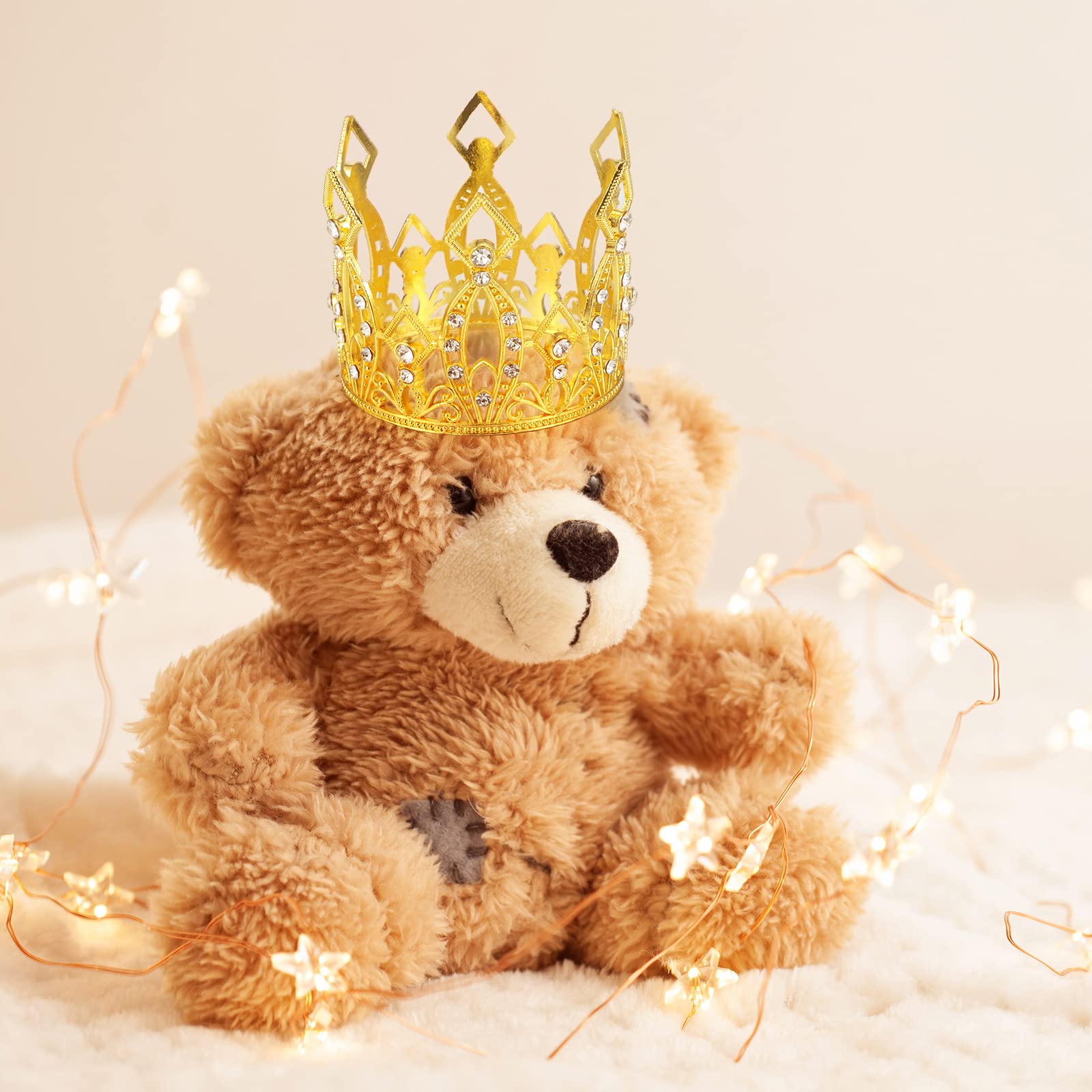 Mini Crown Cake Topper - Gold Tiara For Cupcakes, Birthday, Wedding, Baby Shower