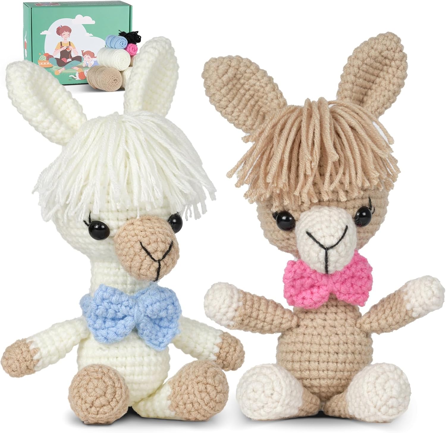 mehorkook Beginner Crochet Kit Step by Step Video Tutorials Ideal for Adults and Kids Crochet Animal Projects DIY Craft Materials Perfect for Learning and Creative Fun (Alpaca)
