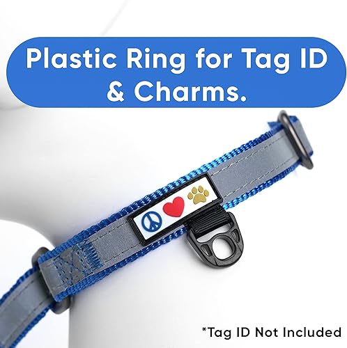 Miniatura 3 de Collar para perros Pawtitas, tipo gamarra, reflectante, M, Azul