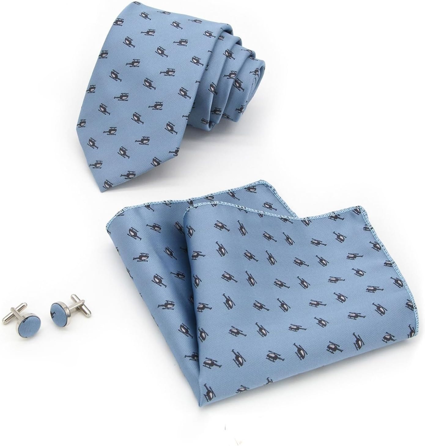 Men's tie set cufflink pocket square striped business formal wear