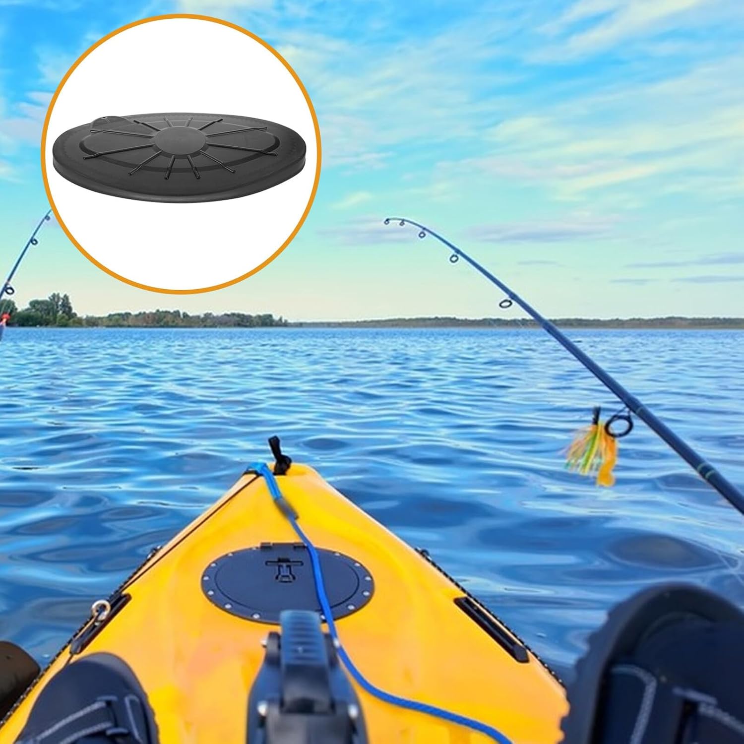Kayak Hatch Cover Waterproof Oval Plastic Deck Plate Kayak Storage Compartment Lid Marine Boat Accessories for Fishing and Canoeing