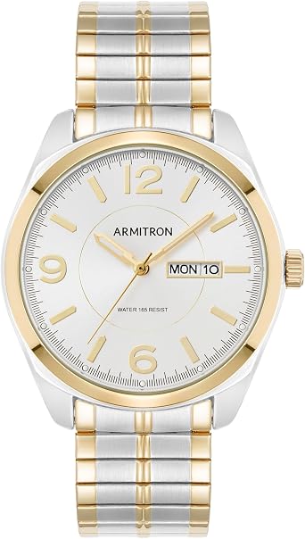 Armitron Men's Day/Date Easy to Read Metal Expansion Bracelet Watch, 20/4591
