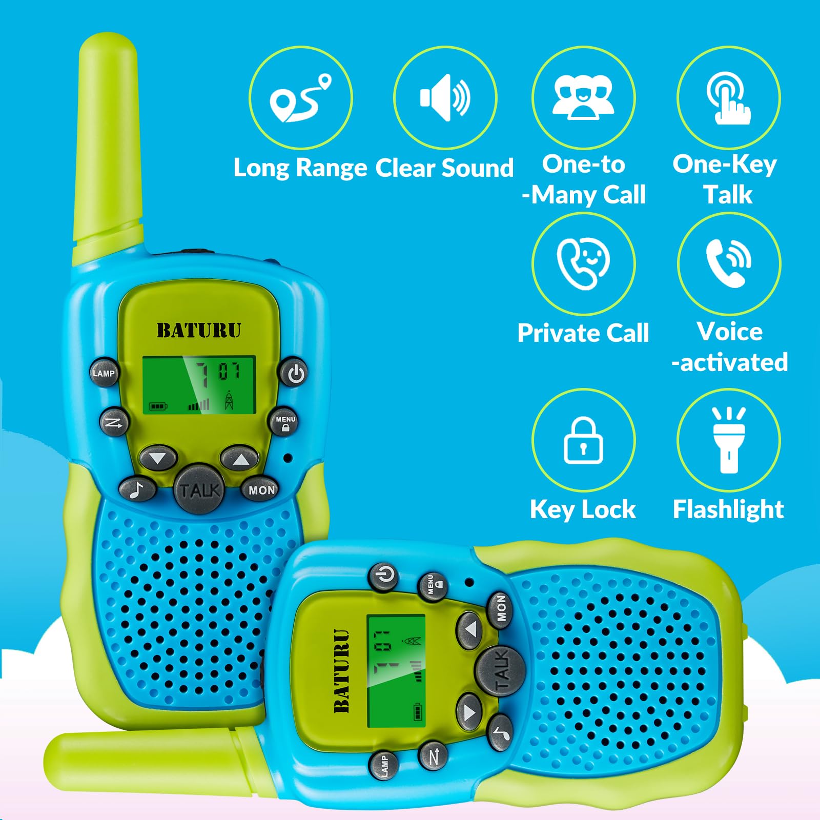 Walkie Talkie für Kinder 3 Mit Taschenlamp für Abenteuer im Freien Campin