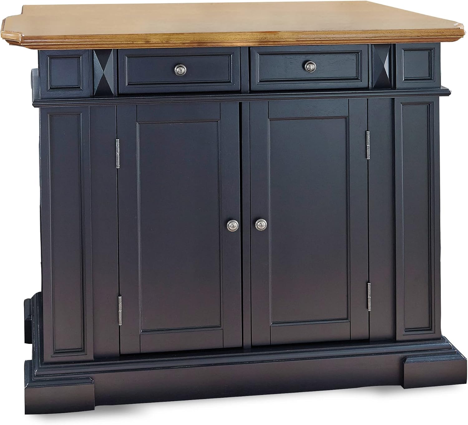 homestyles Americana Kitchen Island with Wood Top and Drop