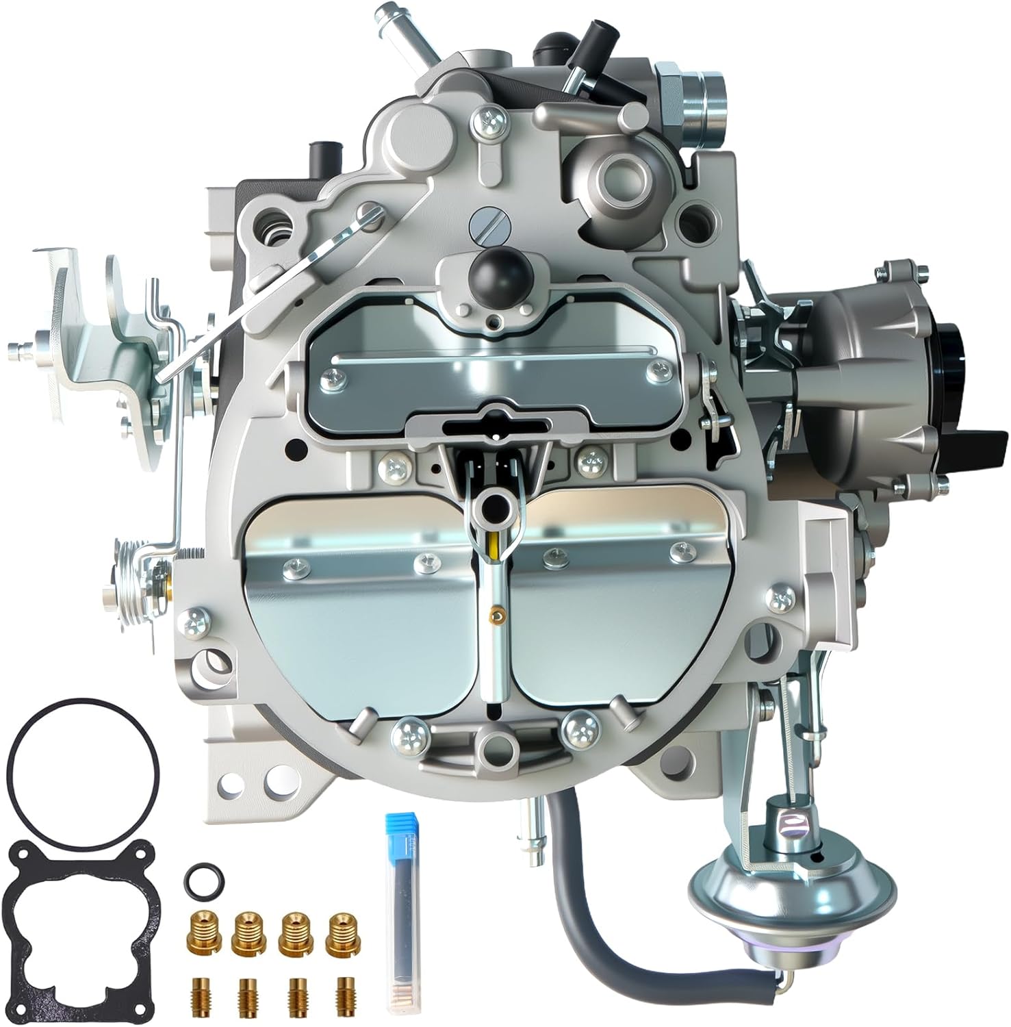 1904R 4 Barrel Carburetor for Rochester Quadrajet 4MV - For Chevy 305 350 c.i Engines 1980-1989 with Electric Choke 750 CFM Vacuum Secondary