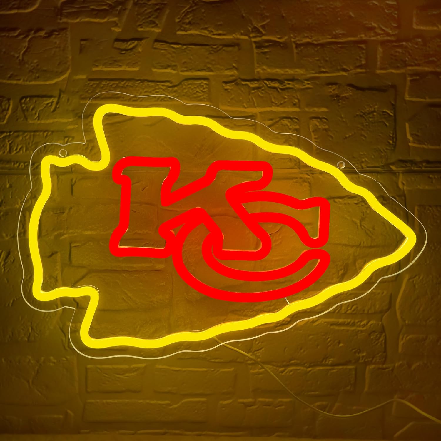 Football Neon Sign for Wall Decor Football Team Dimmable Led Neon Light for Man Cave Birthday Gifts for Rugby Fans Yellow Light Up Sign for Bedroom Party Club Bar Dorm Size16.1 * 10.6In(ZYLD268)