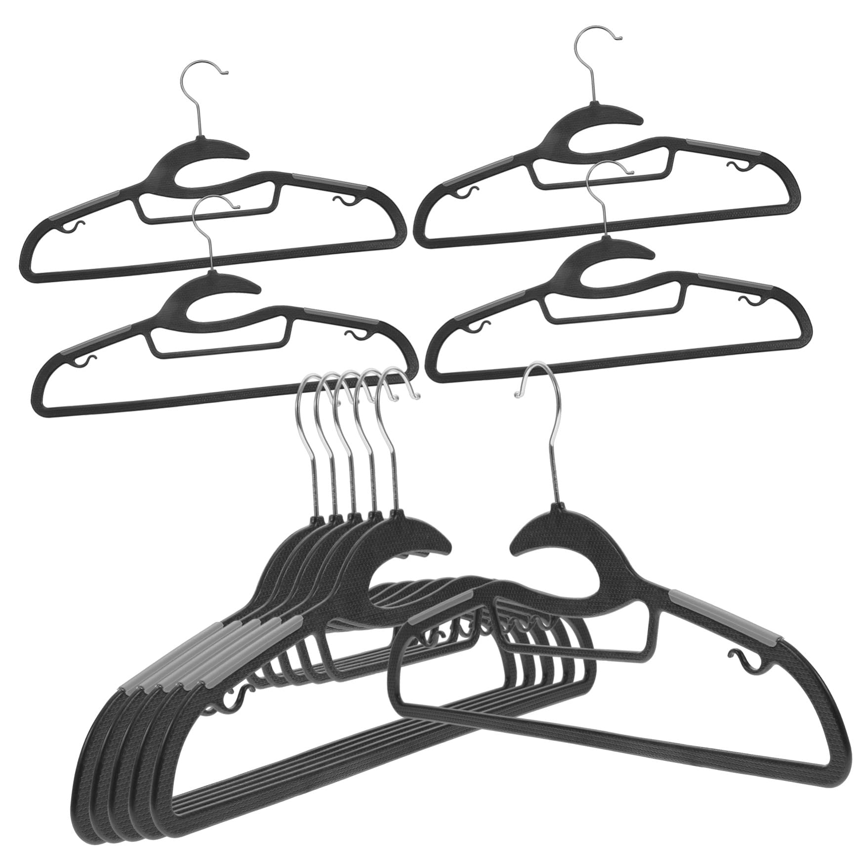 Cintres antidérapants en plastique robuste pour dressing | Lot de 10