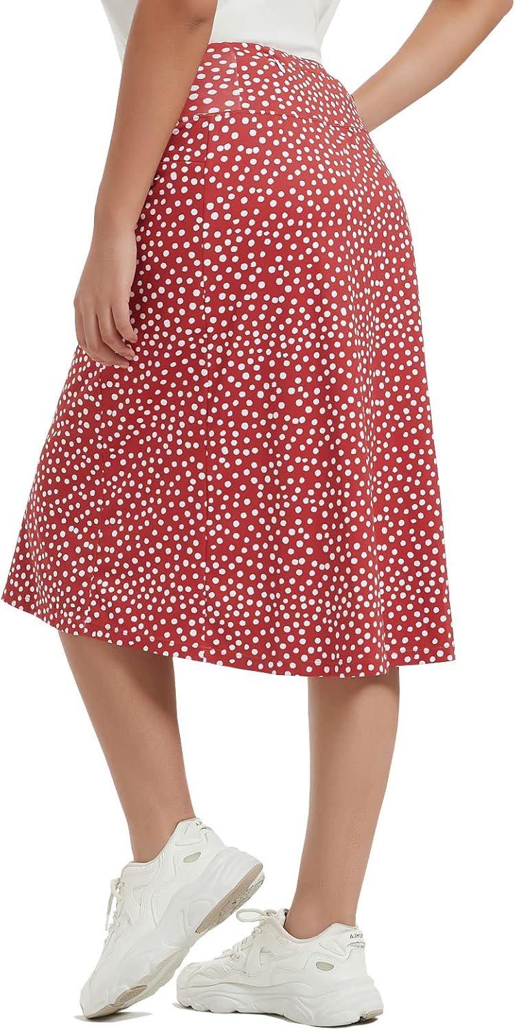 NOOYME 28" Skorts for Women with 3 Pockets Modest Knee Length Athletic Midi Skirts - Image 2