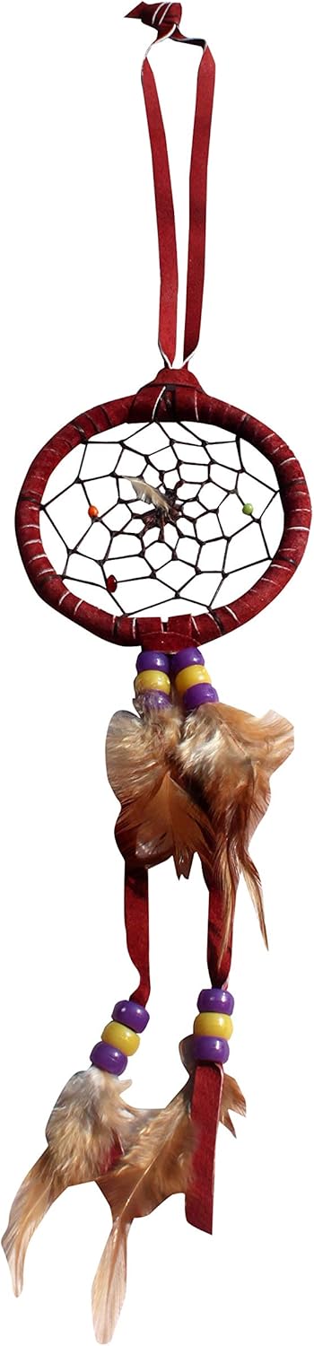 Full Funk Small Native American Dream Catcher Dreamcatcher in Red Tones
