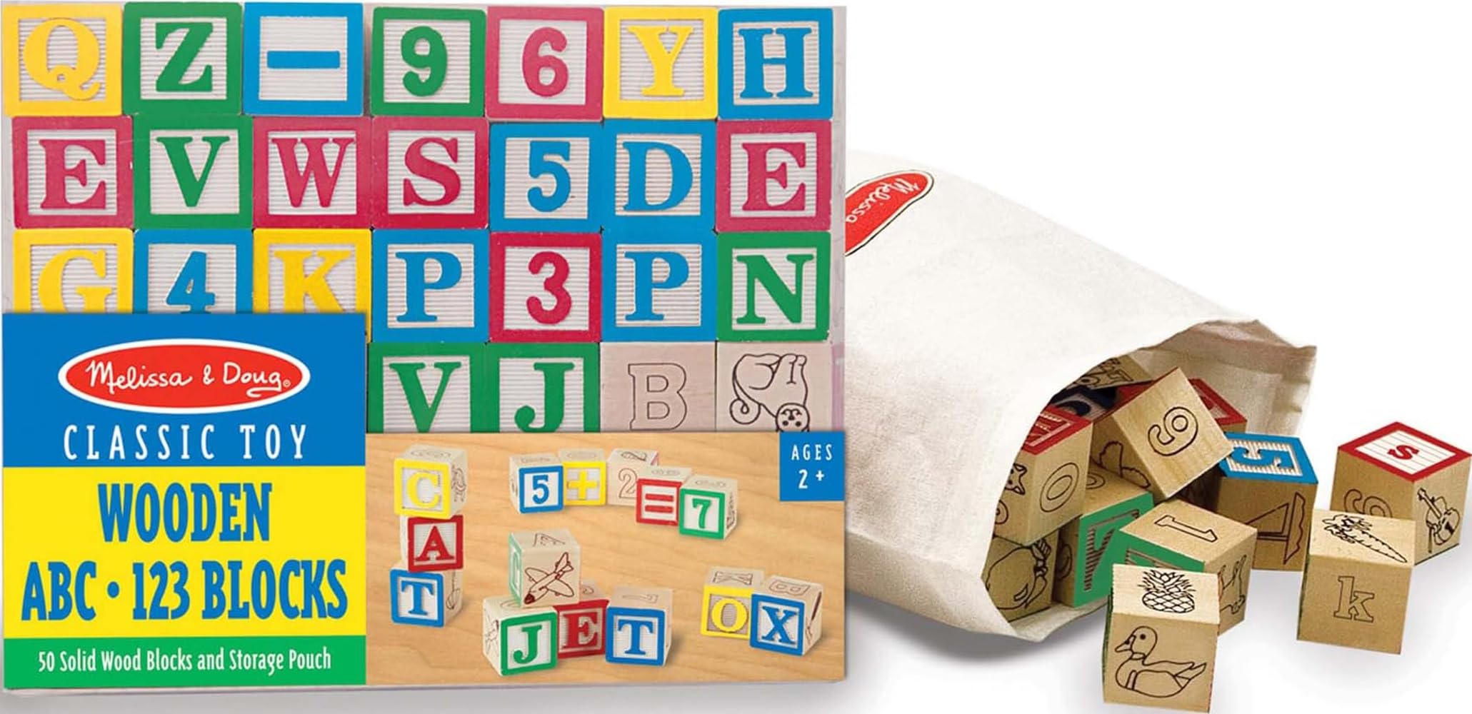 Deluxe Wooden ABC 123 Number Blocks