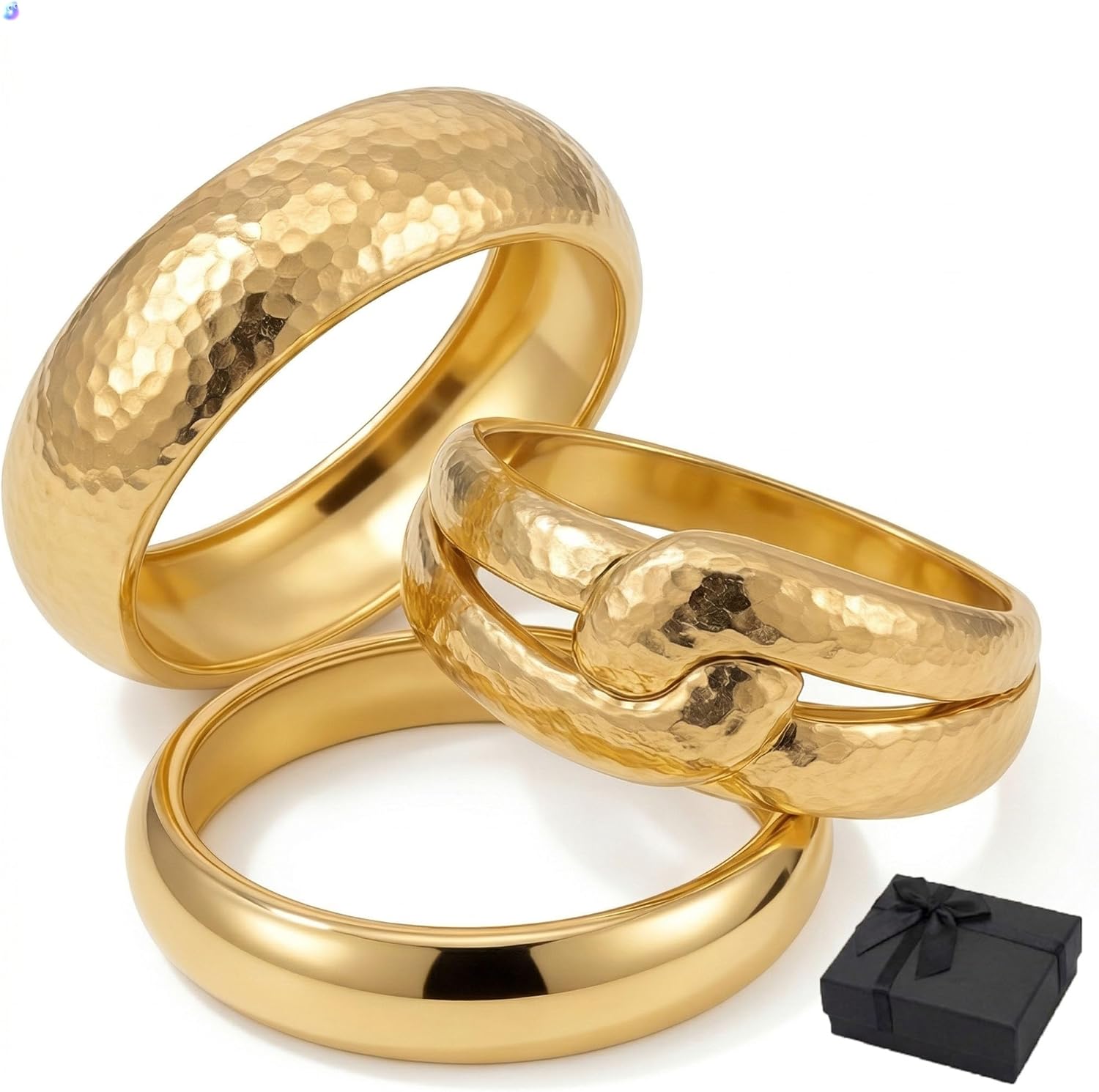 chunky gold bracelets, big gold bangles for women, and elegant gold thick bangles for women, layered wide bracelets for bridesmaids, weddings, graduations, birthdays, mother-daughter gifts