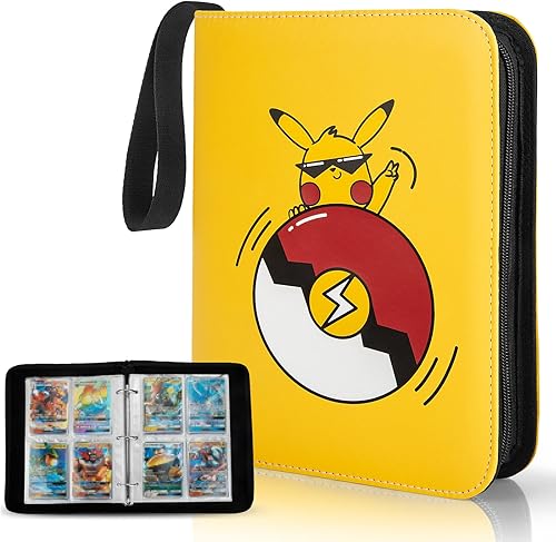 YINKE Estuche compatible con tarjetas de intercambio, tarjetas de juego, tarjeta PM TCG, capacidad para hasta 400 tarjetas con 50 páginas de 4
