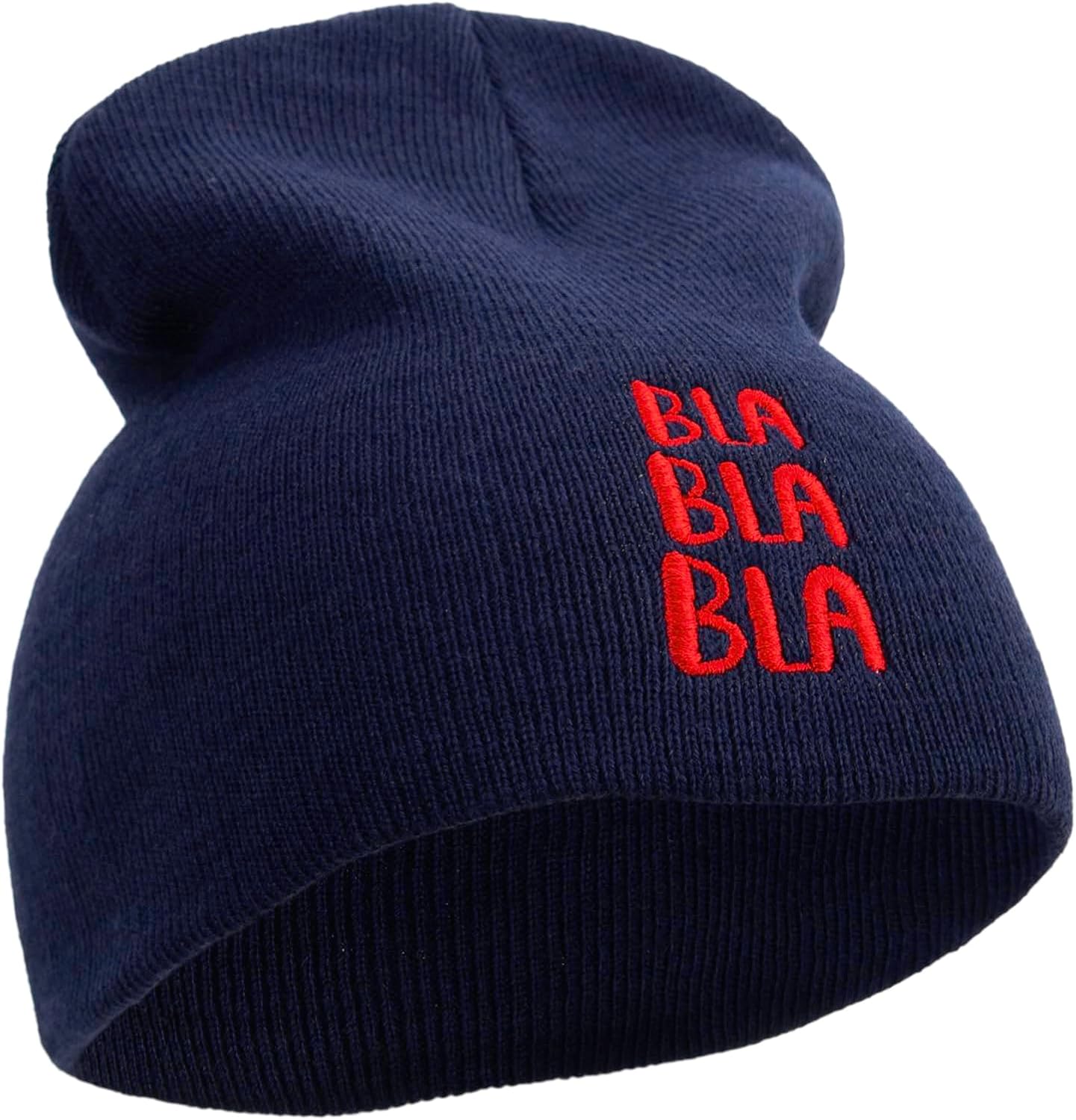 e4Hats.com Bla Bla Bla Embroidered 8 inch Acrylic Short Beanie