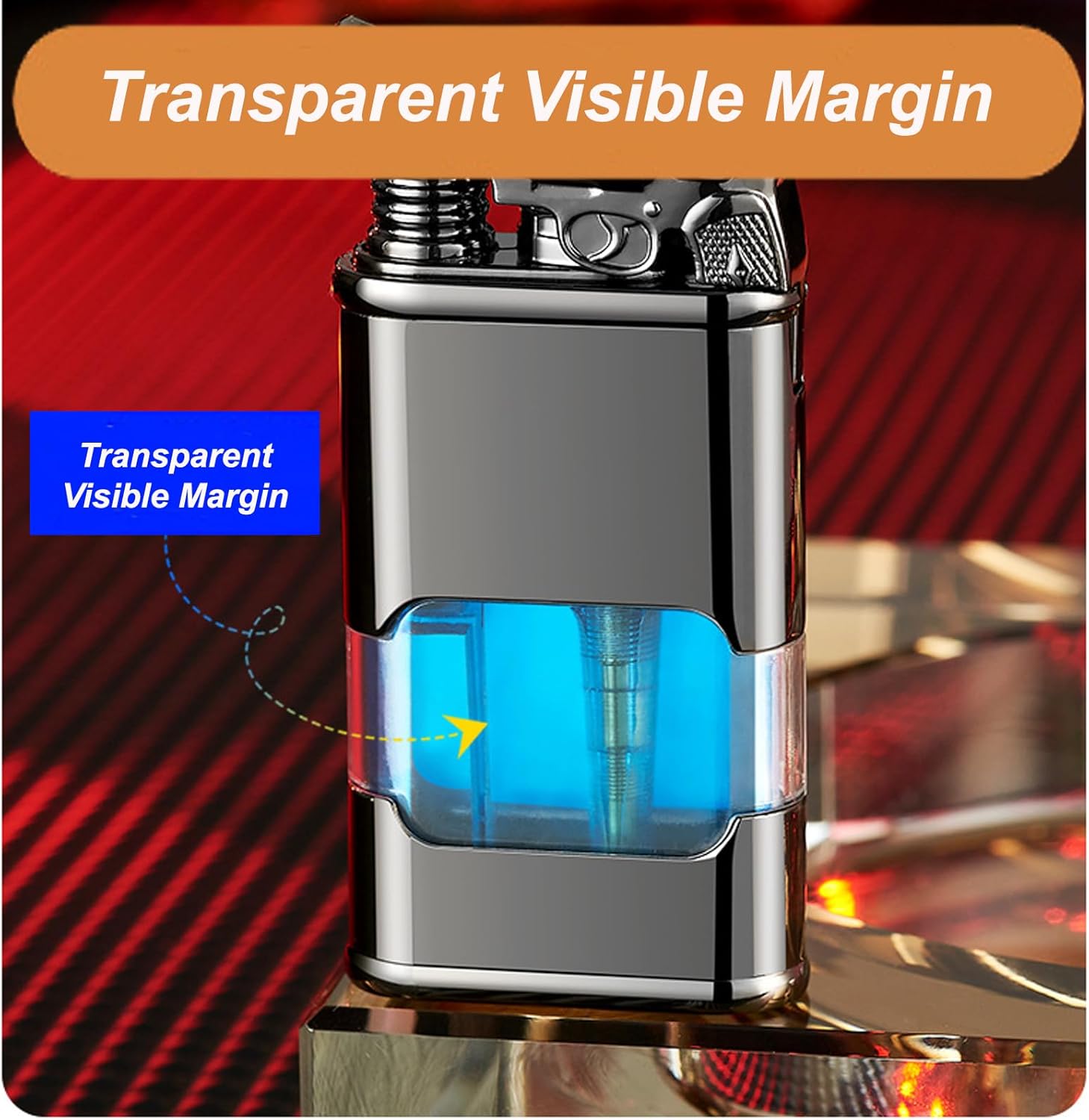 Windproof Dual-Flame Vintage Watch Lighter, Windproof Vintage Lighter, Eagle Torch Lighters, Unique Animal Style, Refillable Butane, Adjustable Flame (Black,Dragon+Horse)